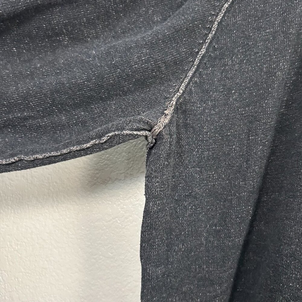 Calvin Klein Jeans Half Zip Raglan Sweater Charcoal Black Distressed Preppy - Picture 6 of 10